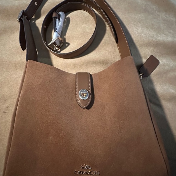 Coach Hadley Convertible Crossbody Bag In Suede Sienna - Picture 6 of 9
